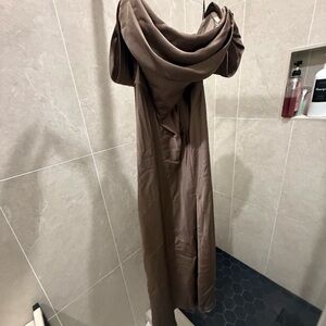 Elegant Brown Draped Dress